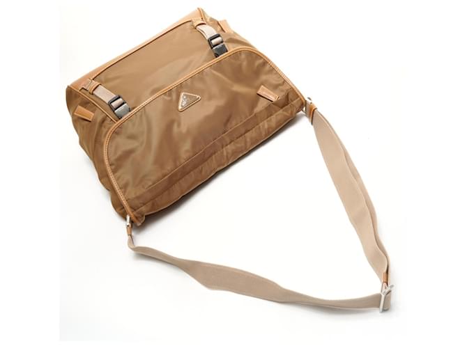 Borsa a Spalla Re-Nylon Prada Beige - vista 8