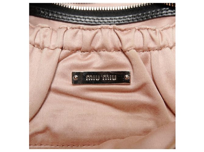 Borsa a Spalla in Nappa Matelassé Miu Miu con Cristalli Nero - vista 10