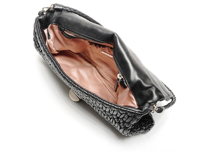 Borsa a Spalla in Nappa Matelassé Miu Miu con Cristalli Nero - vista 11