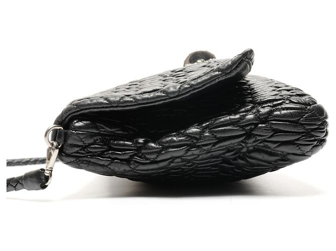 Borsa a Spalla in Nappa Matelassé Miu Miu con Cristalli Nero - vista 3