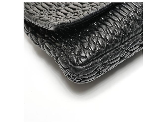 Borsa a Spalla in Nappa Matelassé Miu Miu con Cristalli Nero - vista 5