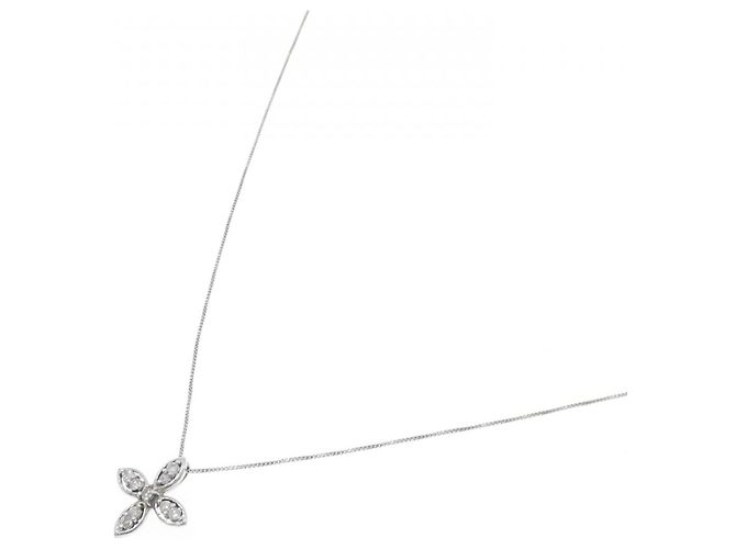 Autre Marque Collana in diamante in oro bianco Au750 a forma di fiore Argento - vista 2