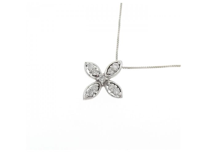 Autre Marque Collana in diamante in oro bianco Au750 a forma di fiore Argento - vista 3
