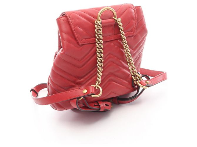 Gucci GG Marmont Leder Rucksack Rot - Ansicht 2