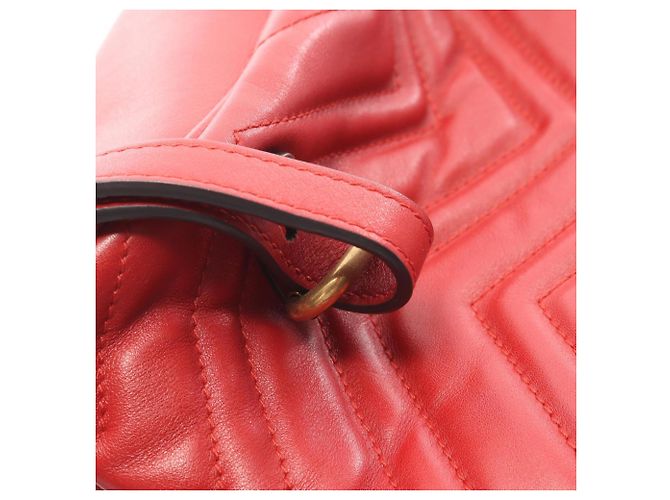 Gucci GG Marmont Leder Rucksack Rot - Ansicht 7