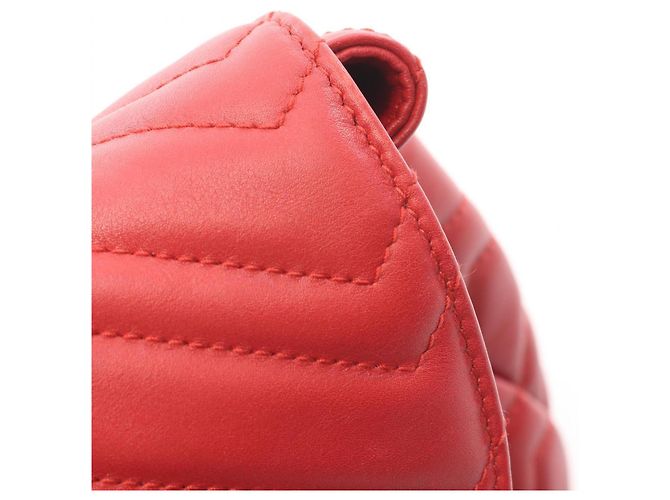Gucci GG Marmont Leder Rucksack Rot - Ansicht 9