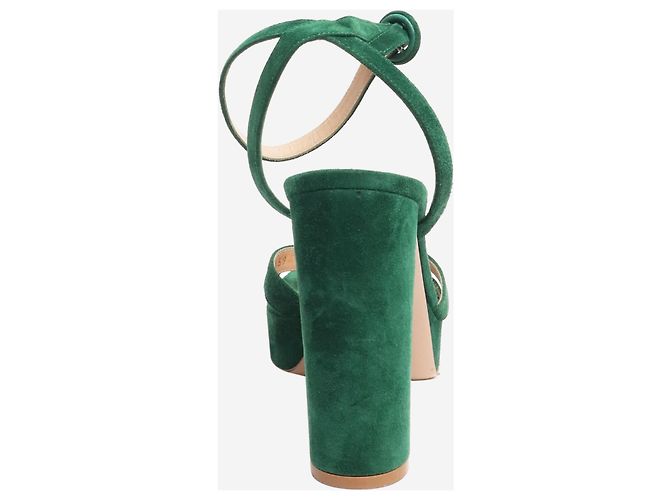 Gianvito Rossi Grüne Wildleder-Plateausandalen - Größe EU 38,5 - Ansicht 3