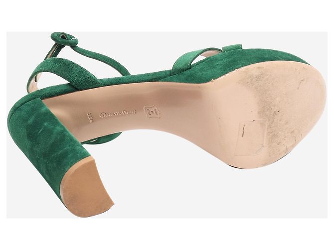Gianvito Rossi Grüne Wildleder-Plateausandalen - Größe EU 38,5 - Ansicht 6