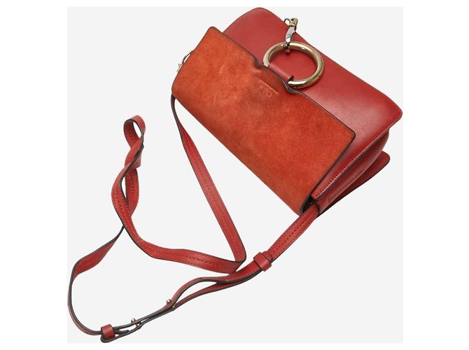 Chloé Borsa a spalla Faye rossa Rosso - vista 13