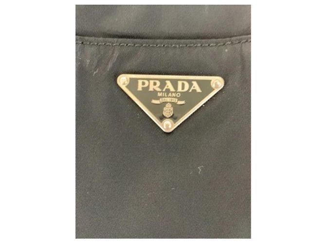 Prada Borsa a spalla in nylon Tessuto nero - vista 19