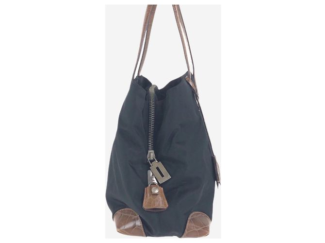Prada Borsa a spalla in nylon Tessuto nero - vista 5