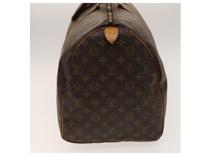 Borsa Keepall Louis Vuitton in tela Monogram 55 Marrone - vista 3