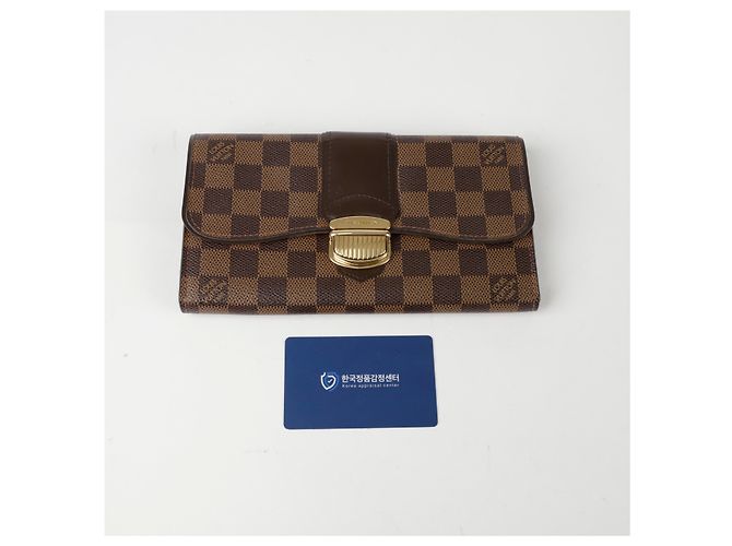 Louis Vuitton Cartera Larga Damier Sistina Castaño - vista 10