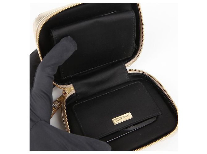 Miu Miu Pochette con zip con logo D'oro - vista 10