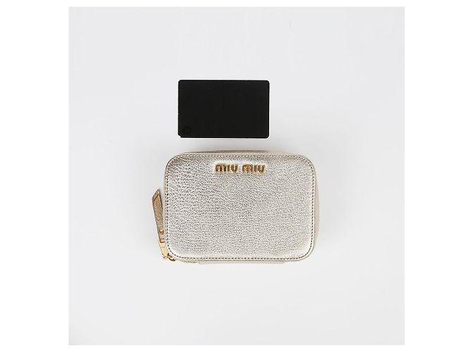Miu Miu Pochette con zip con logo D'oro - vista 11