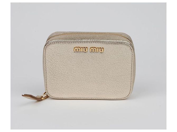 Miu Miu Pochette con zip con logo D'oro - vista 2