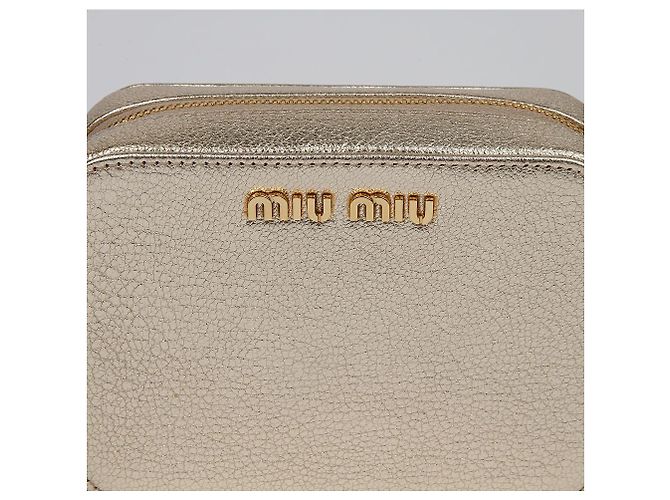Miu Miu Pochette con zip con logo D'oro - vista 3