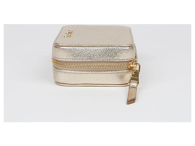 Miu Miu Pochette con zip con logo D'oro - vista 7