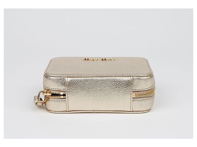 Miu Miu Pochette con zip con logo D'oro - vista 8
