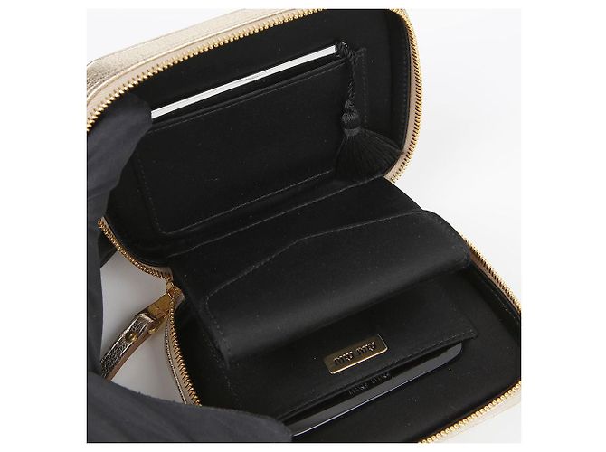 Miu Miu Pochette con zip con logo D'oro - vista 9
