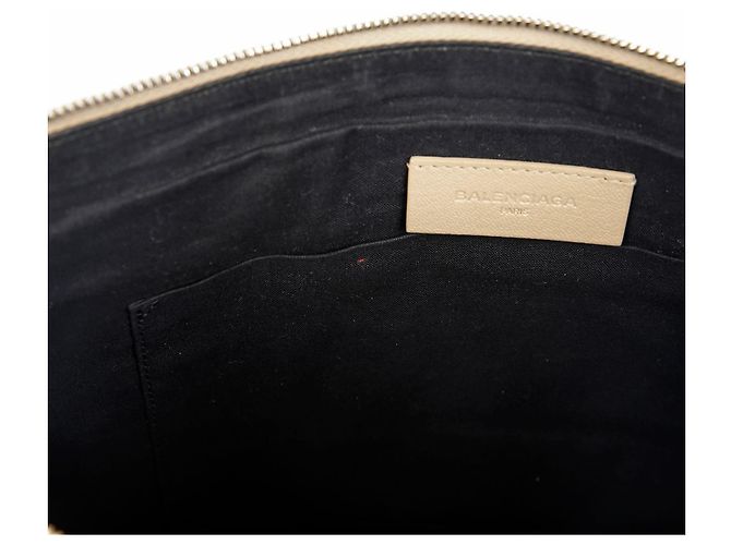 Balenciaga Clutch Media con Bordo Metallico Classico Marrone - vista 13