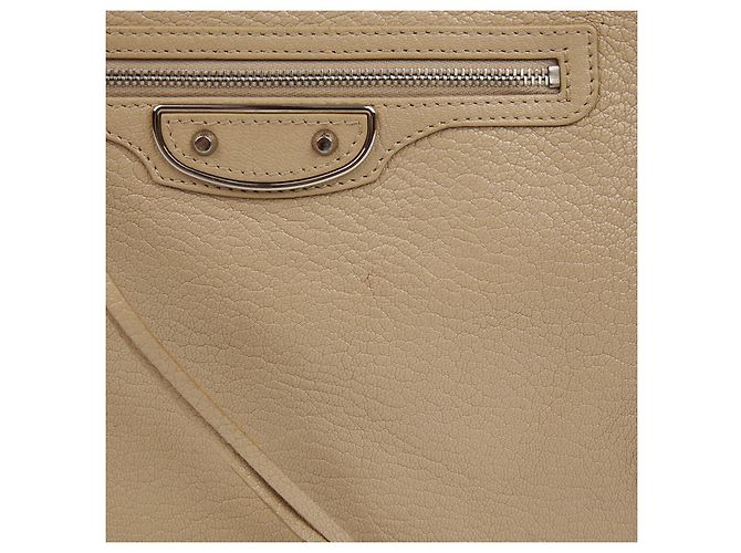 Balenciaga Clutch Media con Bordo Metallico Classico Marrone - vista 2