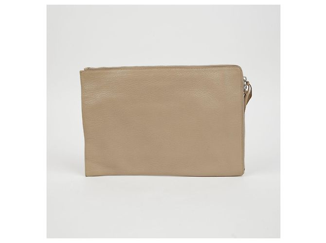 Balenciaga Clutch Media con Bordo Metallico Classico Marrone - vista 3