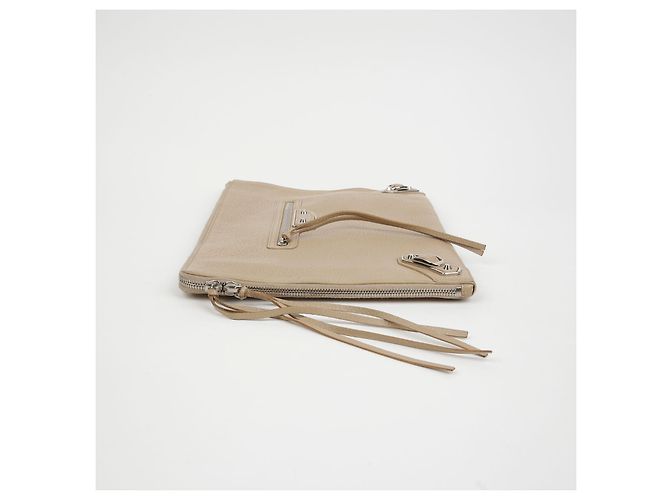 Balenciaga Clutch Media con Bordo Metallico Classico Marrone - vista 4