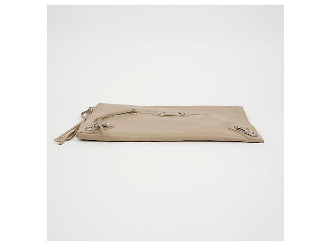 Balenciaga Clutch Media con Bordo Metallico Classico Marrone - vista 5