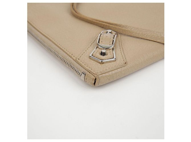 Balenciaga Clutch Media con Bordo Metallico Classico Marrone - vista 6