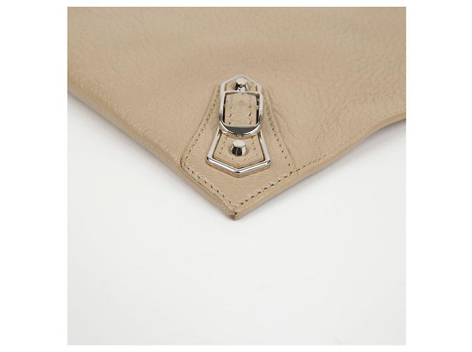 Balenciaga Clutch Media con Bordo Metallico Classico Marrone - vista 7