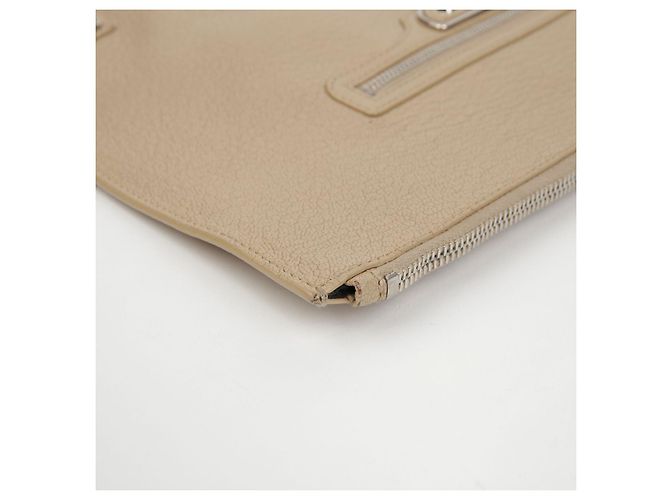 Balenciaga Clutch Media con Bordo Metallico Classico Marrone - vista 8