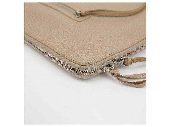 Balenciaga Clutch Media con Bordo Metallico Classico Marrone - vista 9