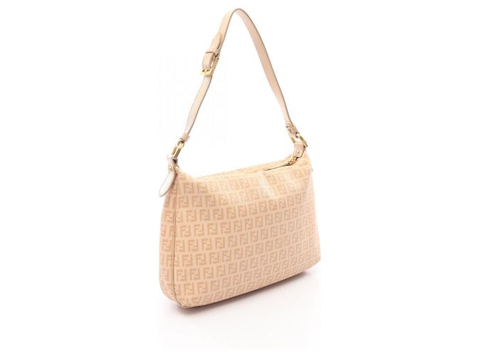 Borsa a Spalla Fendi Zucchino Beige - vista 2