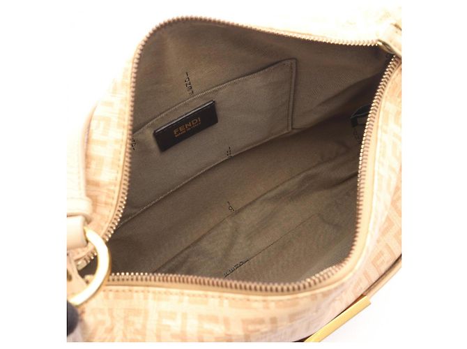 Borsa a Spalla Fendi Zucchino Beige - vista 3
