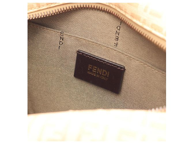 Borsa a Spalla Fendi Zucchino Beige - vista 4