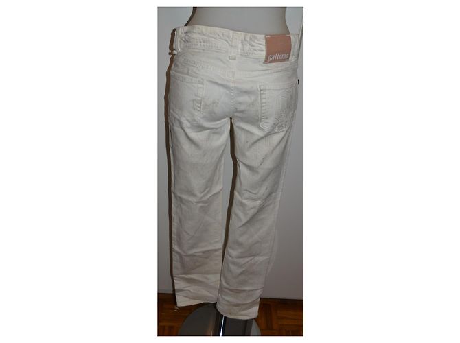Galliano Slim Jeans Weiß Baumwolle - Ansicht 3