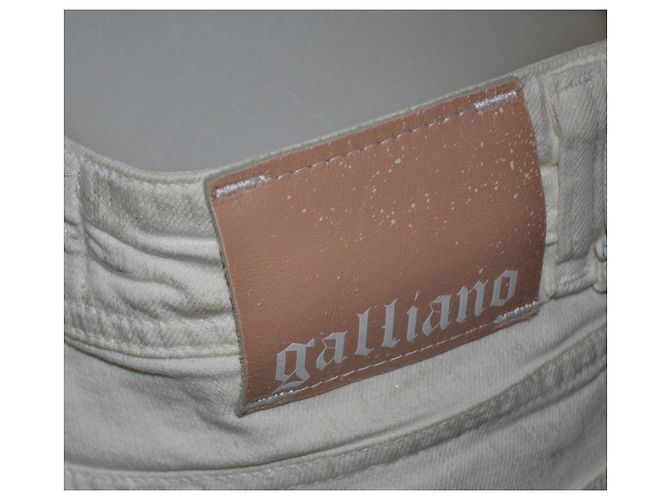 Galliano Slim Jeans Weiß Baumwolle - Ansicht 4