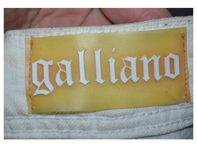 Galliano Slim Jeans Weiß Baumwolle - Ansicht 5