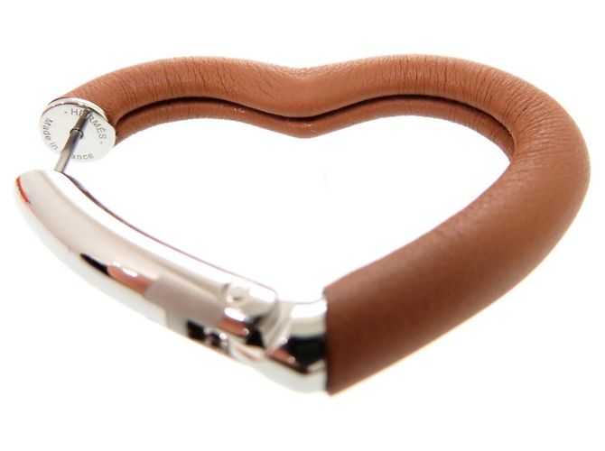 Orecchini a cerchio Au Coeur du Faubourg di Hermès Marrone Argento - vista 8
