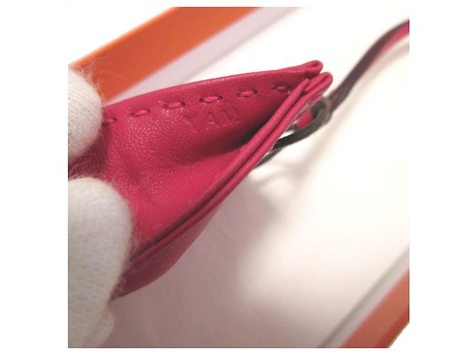 Portachiavi Hermès in agnello rosa Milo - vista 4
