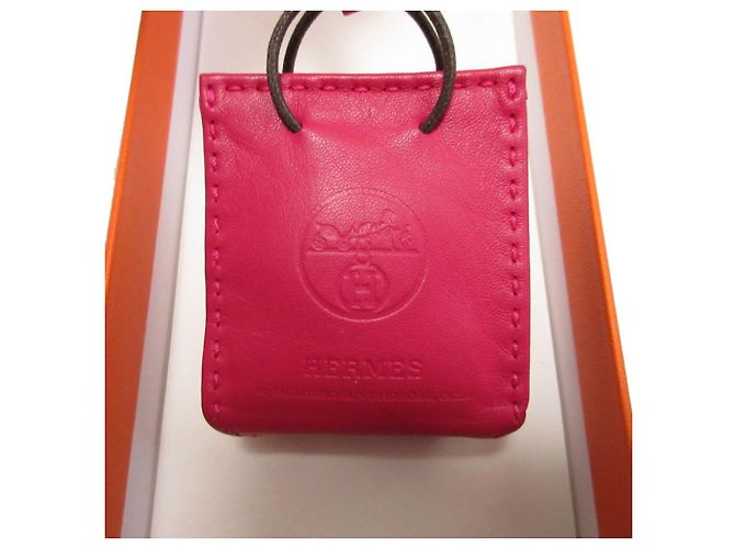 Portachiavi Hermès in agnello rosa Milo - vista 6
