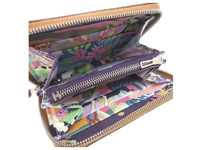 Billetera redonda Azap Compact Silkin Gold Hermès Castaño - vista 4
