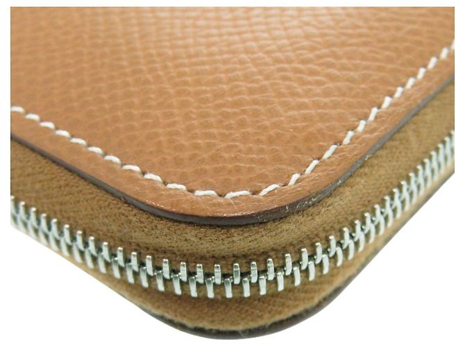 Billetera redonda Azap Compact Silkin Gold Hermès Castaño - vista 8