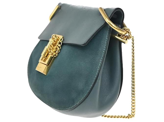Chloé Chloe Drew in pelle e camoscio Small Blu - vista 3
