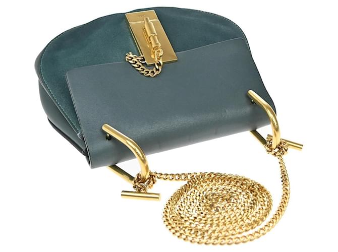 Chloé Chloe Drew in pelle e camoscio Small Blu - vista 7