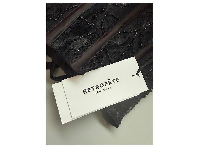Retrofête Top de corsé de encaje negro - vista 4