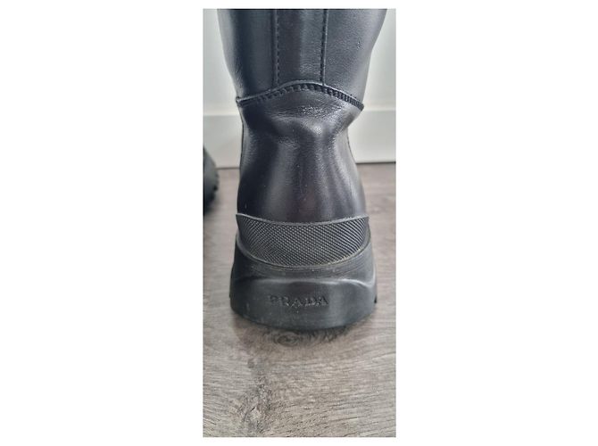 Prada Vintage Leder Stiefeletten 41 Schwarz - Ansicht 11