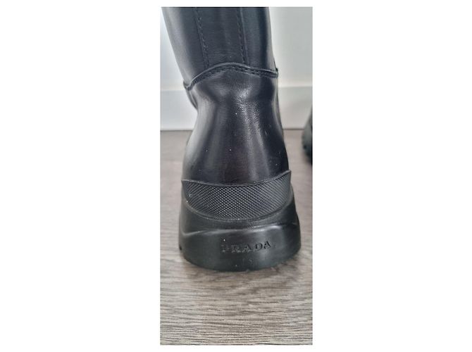 Prada Vintage Leder Stiefeletten 41 Schwarz - Ansicht 12