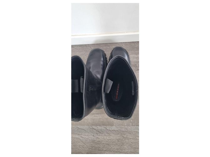 Prada Vintage Leder Stiefeletten 41 Schwarz - Ansicht 6